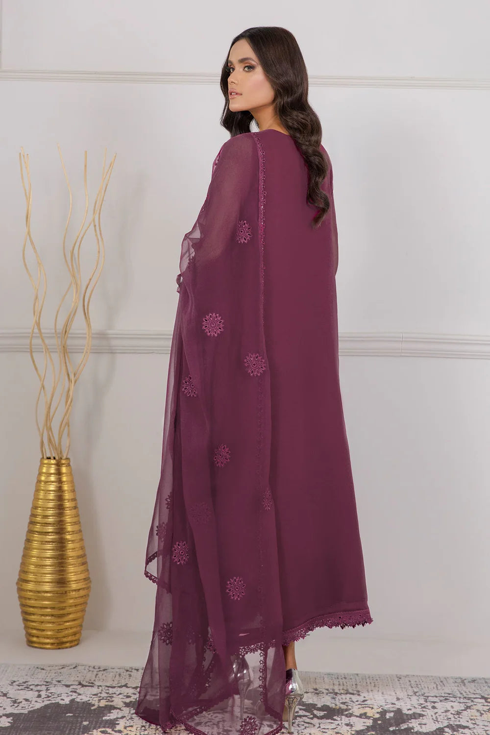 EMBROIDERED CHIFFON UF-337 3Pc UNSTITCHED SUIT | BAROQUE