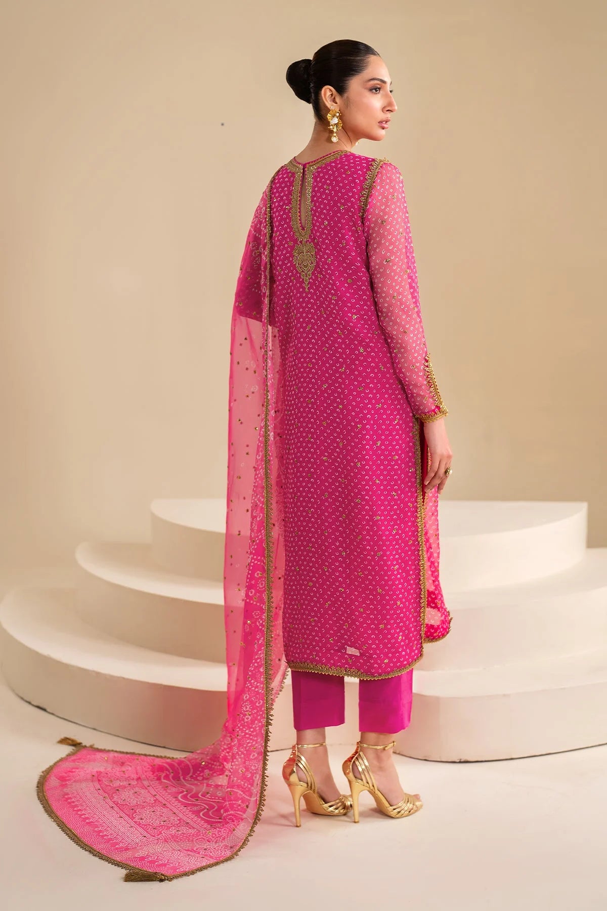 EMBROIDERED CHIFFON UF-626 4 PC UNSTITCHED SUIT | BAROQUE