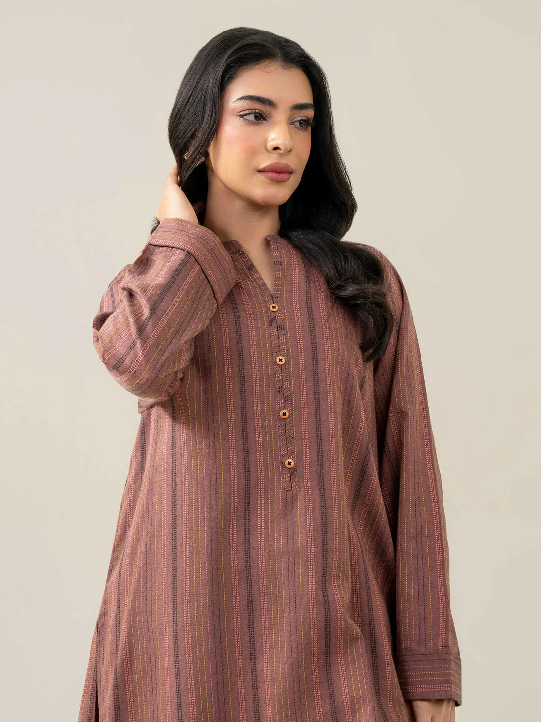 2 PIECE YARN DYED SUIT-EMBROIDERED READY MADE | LIMELIGHT