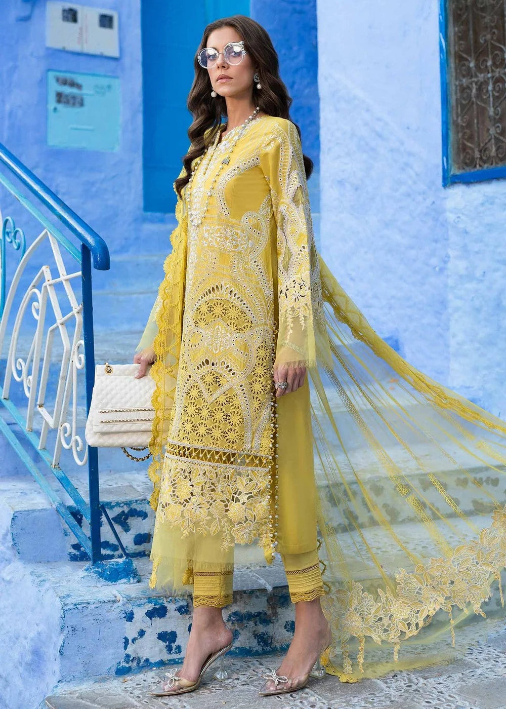 EMBROIDERED LAWN 3-PIECE SUIT - MARIA B