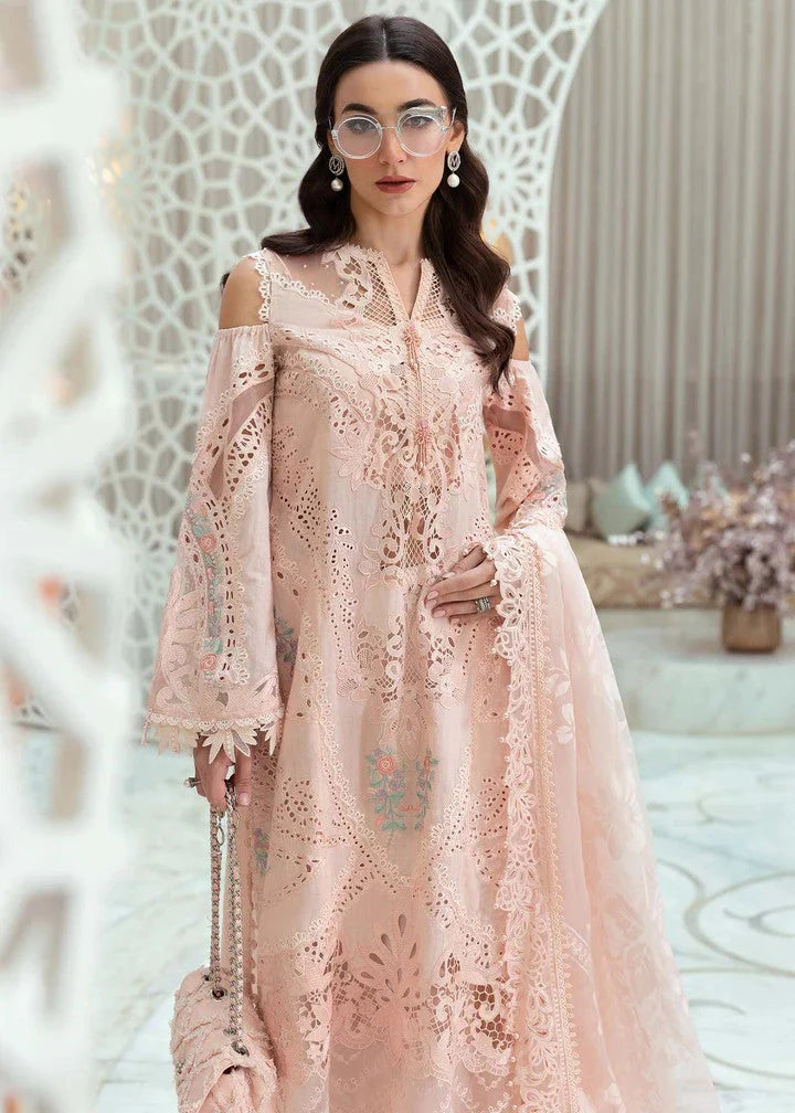 EMBROIDERED LAWN BABY PINK 3-PIECE SUIT - MARIA B