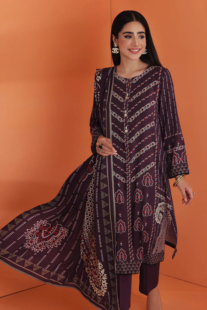 3 PIECE UNSTITCHED PRINTED SUIT - 42206139-R | NISHAT