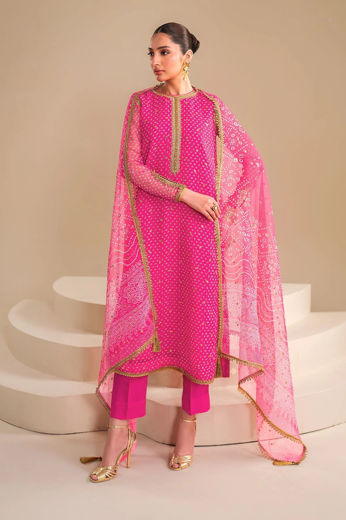 EMBROIDERED CHIFFON UF-626 4 PC UNSTITCHED SUIT | BAROQUE