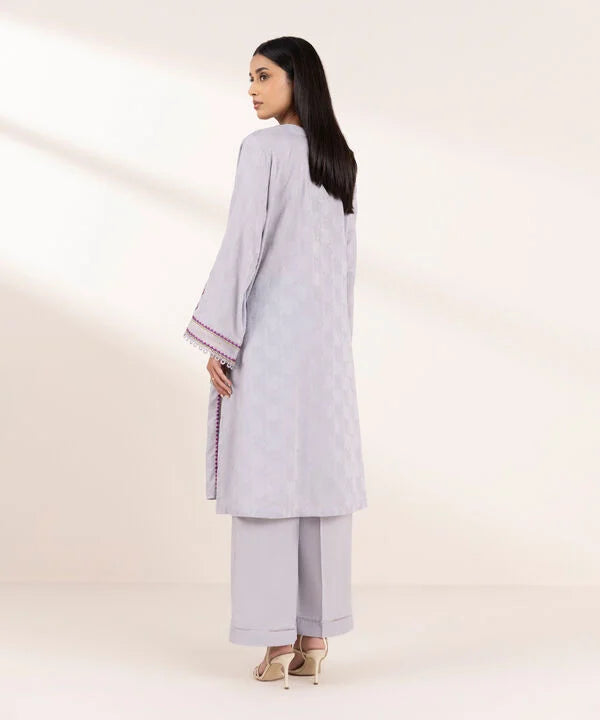 EMBROIDERED JACQUARD SUIT | 3 PC READY MADE | SAPPHIRE