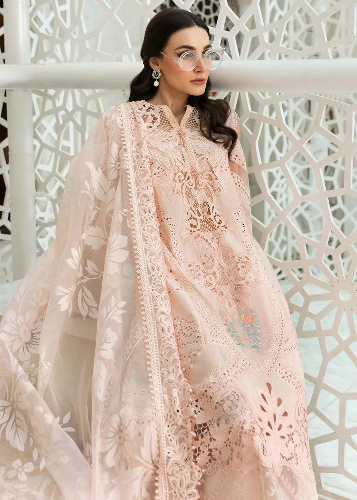 EMBROIDERED LAWN BABY PINK 3-PIECE SUIT - MARIA B