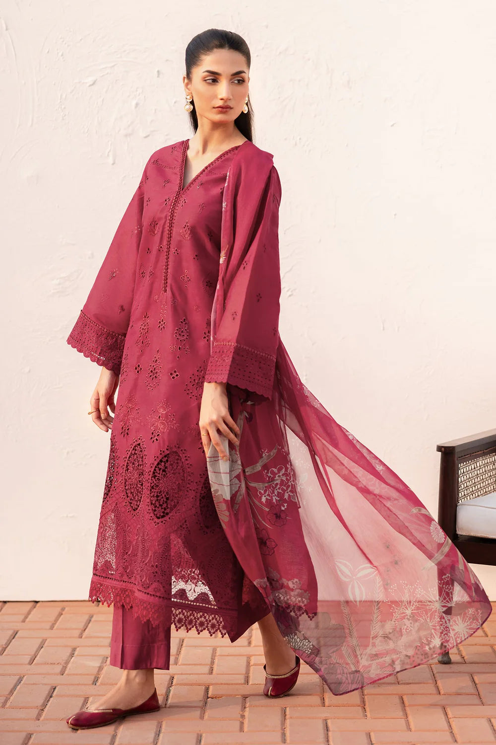 EMBROIDERED PRINTED LAWN UF-4144 UNSTITCHED 2PC - BAROQUE