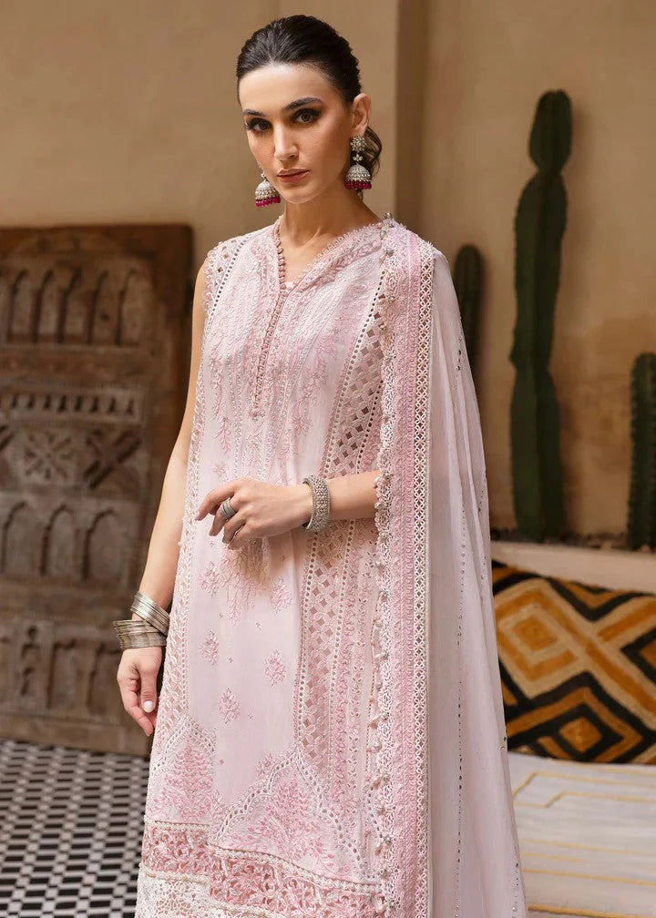 EMBROIDERED LAWN BABY PINK 3-PIECE SUIT -MARIA B