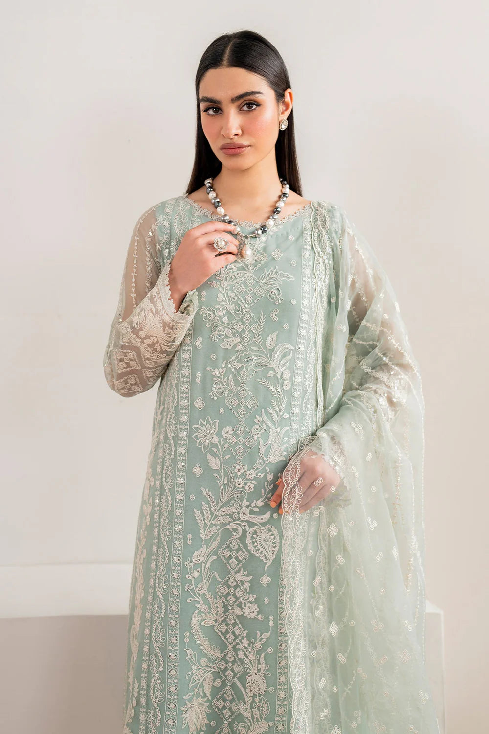 EMBROIDERED CHIFFON UF-680 4-PIECE SUIT UNSTITCHED - BAROQUE