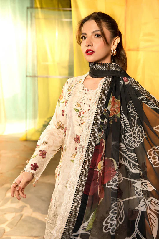 3 Pc UNSTITCHED EMBROIDERED LWAN SUIT - MARIA B