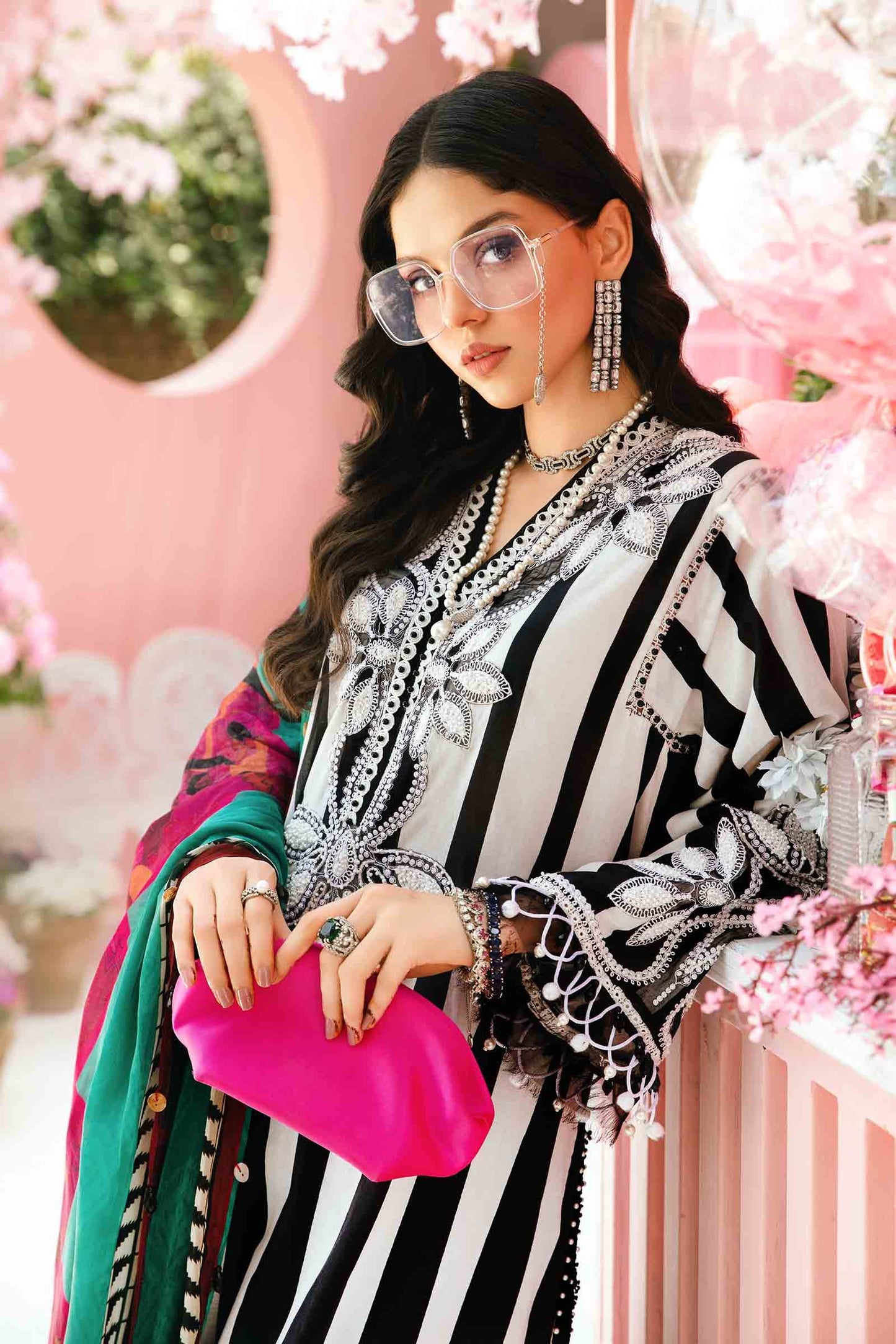 3 PC UNSTITCHED EMBROIDERED LAWN SUIT | MPT-2609-B | MARIA B