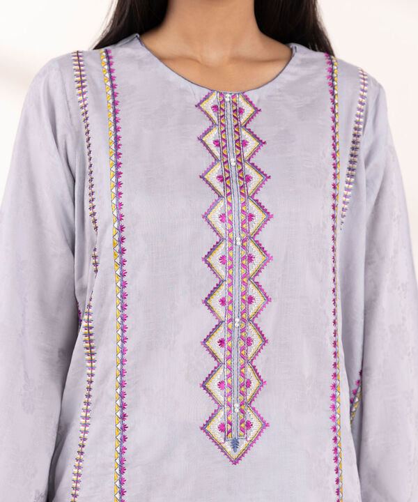 EMBROIDERED JACQUARD SUIT | 3 PC READY MADE | SAPPHIRE