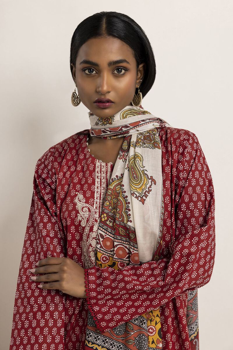 EMBROIDERED LAWN 3-Pc SUIT UNSTITCHED - KHAADI