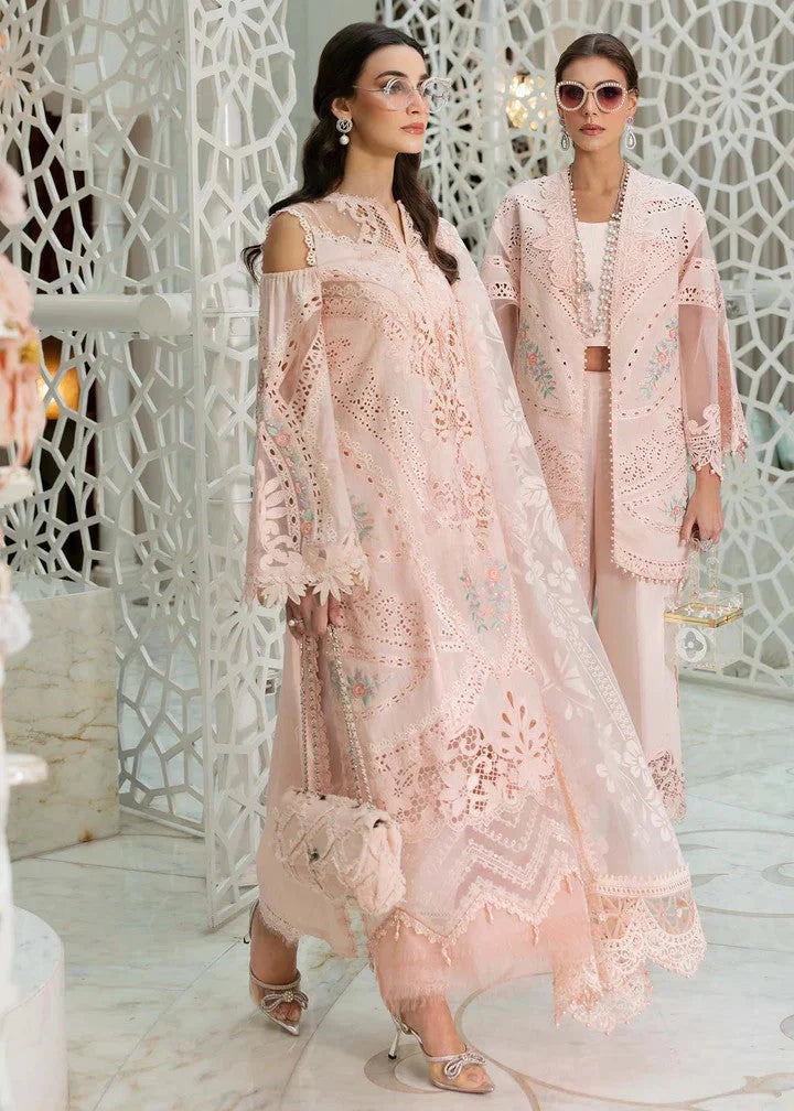 EMBROIDERED LAWN BABY PINK 3-PIECE SUIT - MARIA B