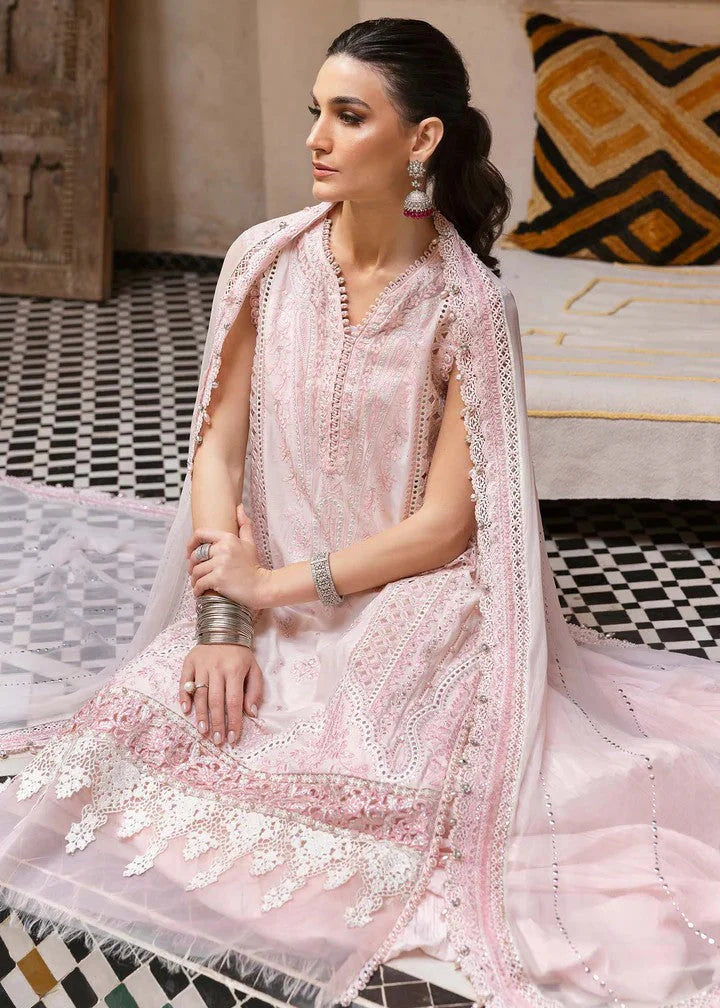 EMBROIDERED LAWN BABY PINK 3-PIECE SUIT -MARIA B