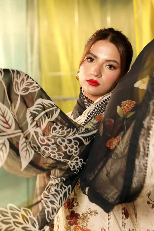3 Pc UNSTITCHED EMBROIDERED LWAN SUIT - MARIA B