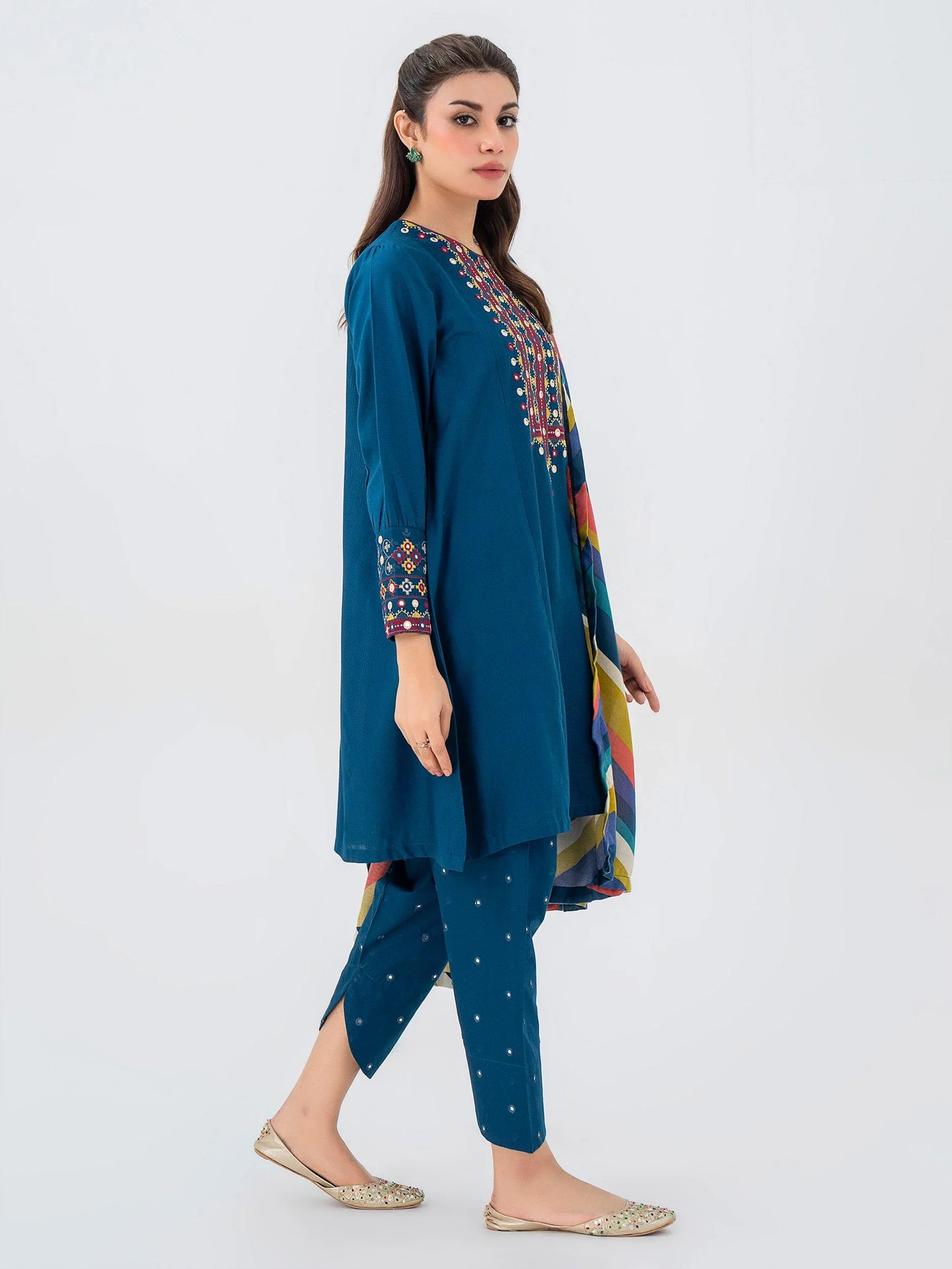 JACQUARD EMBROIDERED PRET | 3 PC READY MADE SUIT | LIMELIGHT