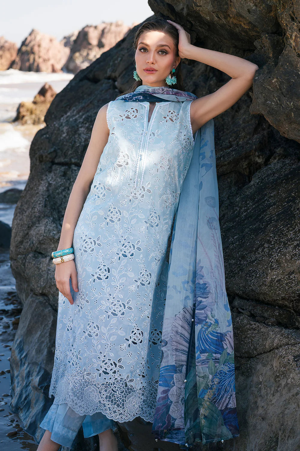 EMBROIDERED PRINTED LAWN UF-4109 3Pc SUIT UNSTITCHED | BAROQUE
