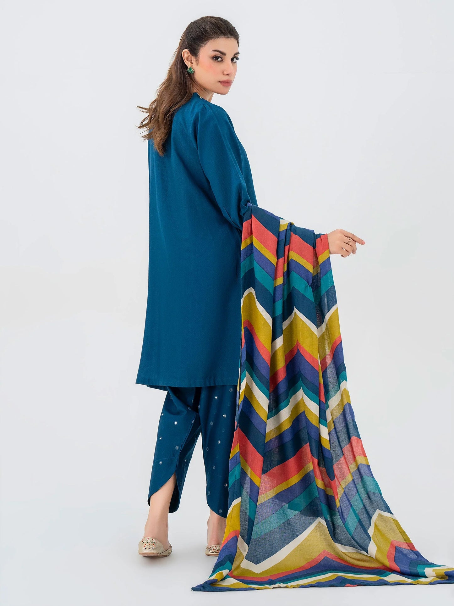 JACQUARD EMBROIDERED PRET | 3 PC READY MADE SUIT | LIMELIGHT