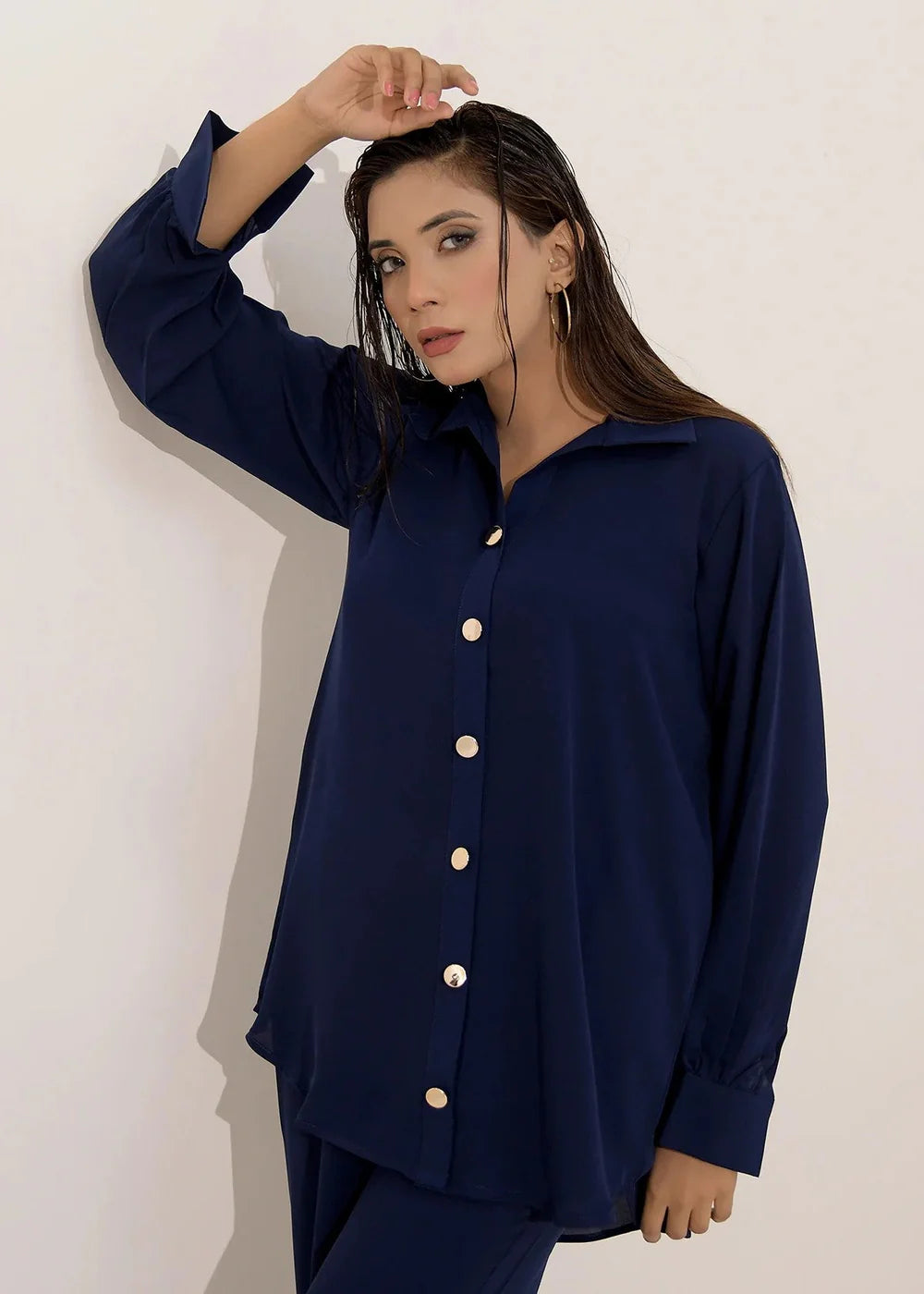 Navy Georgette Co ord Set - Be Yourself