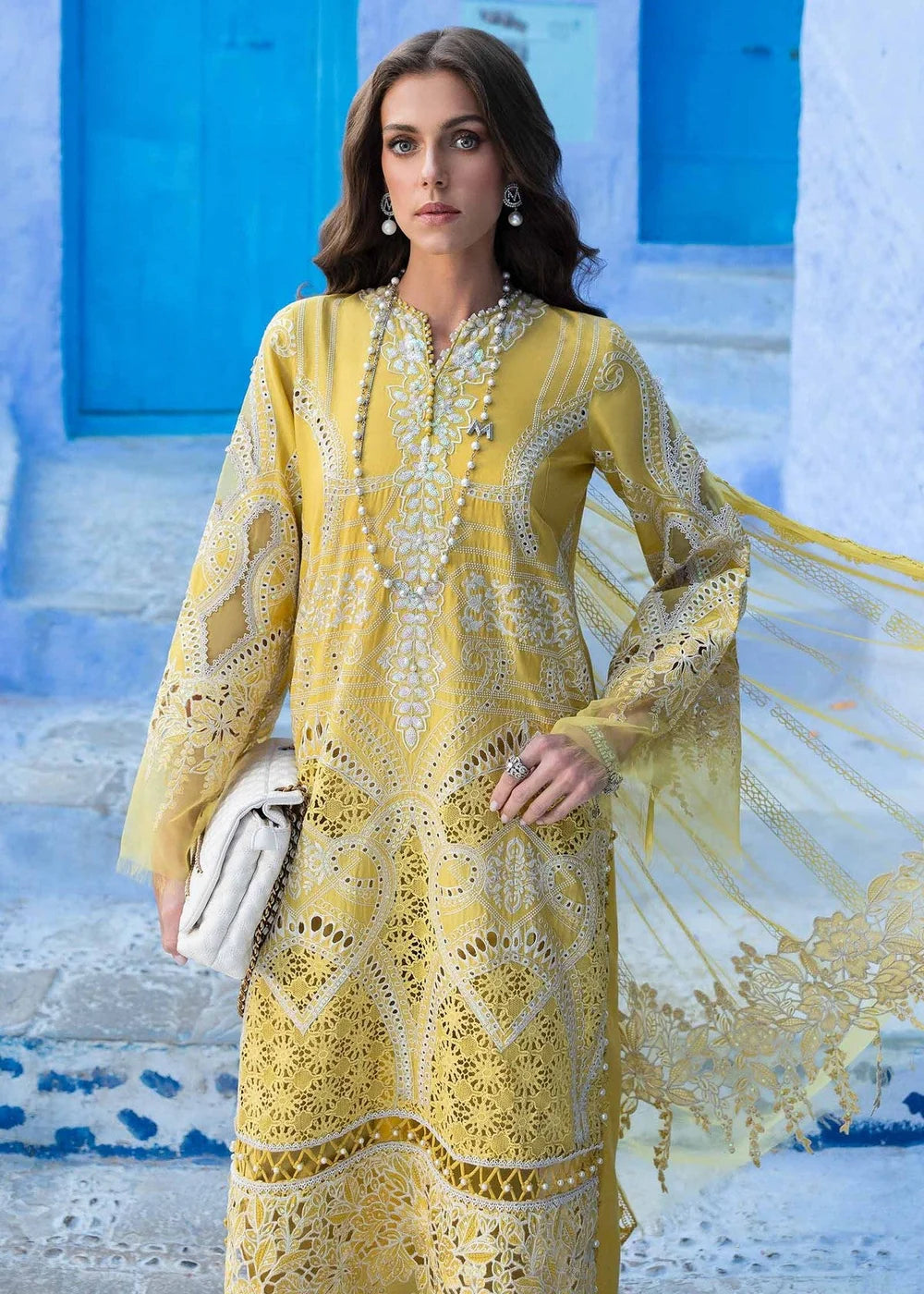 EMBROIDERED LAWN 3-PIECE SUIT - MARIA B