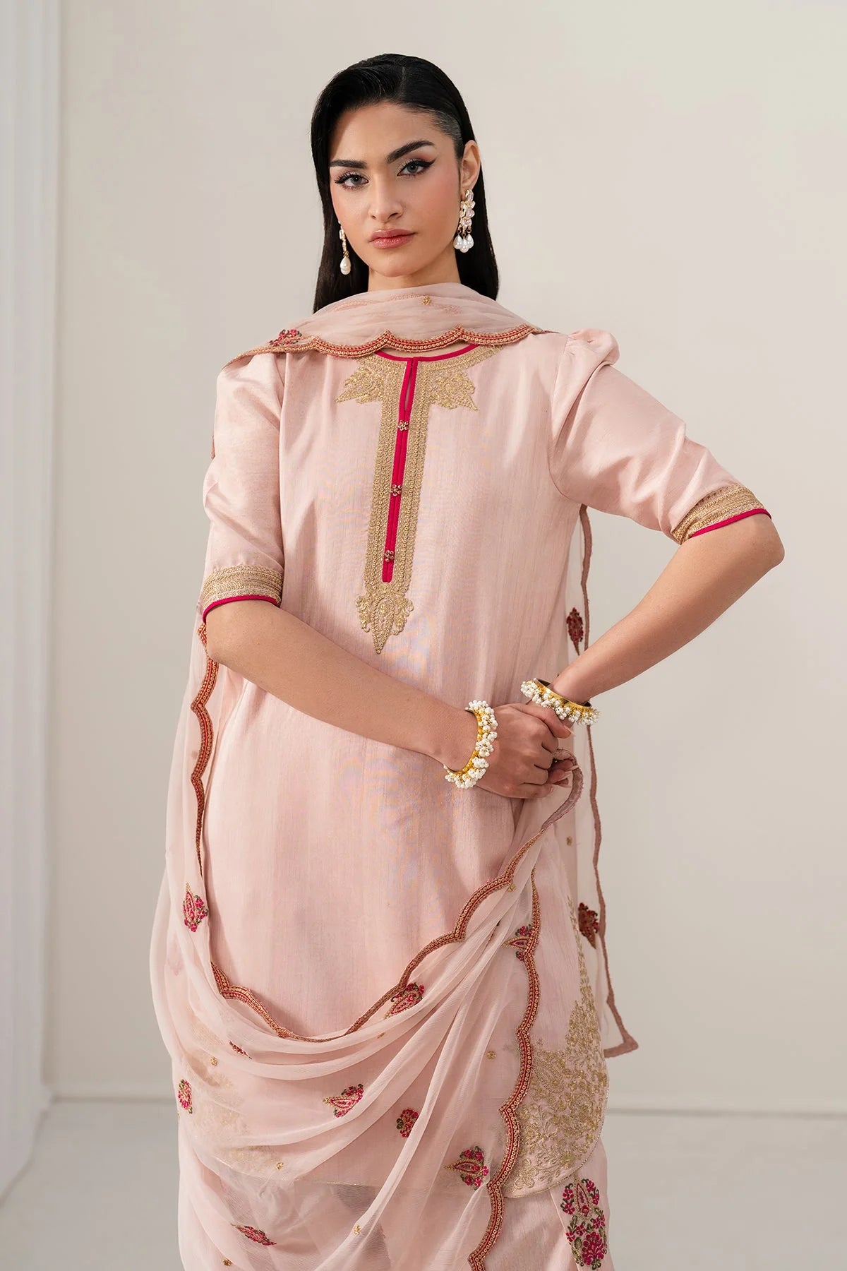 EMBROIDERED RAW SILK UF-4136 | 3 PC UNSTITCHED | BAROQUE