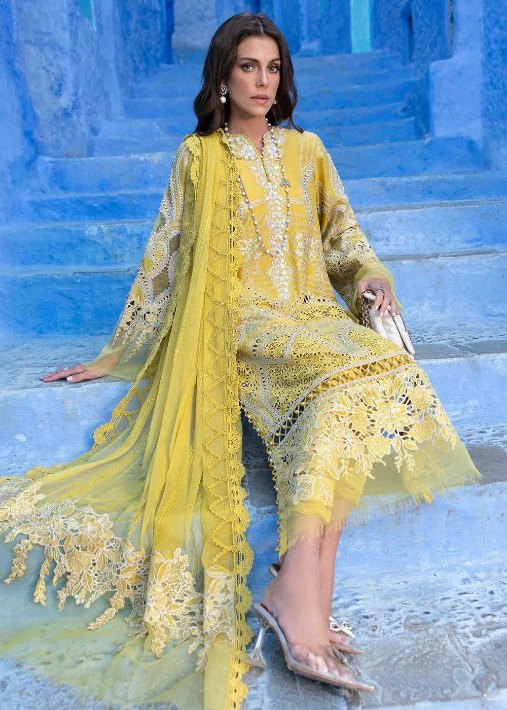 EMBROIDERED LAWN 3-PIECE SUIT - MARIA B