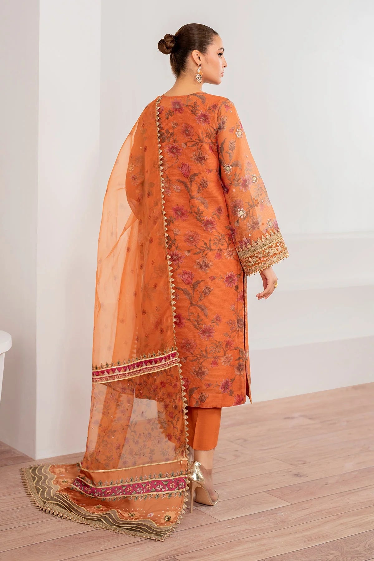 EMBROIDERED COTTON NET UF-701 4 PC UNSTITCHED SUIT | BAROQUE